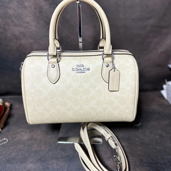 Coach Rowan Satchel Bag In Signature Canvas - Picture 9 of 10